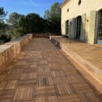 Dalle Caillebotis en Bois Exotique Itauba 500x500 mm
